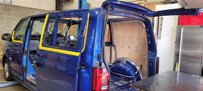 Solar panel on van roof